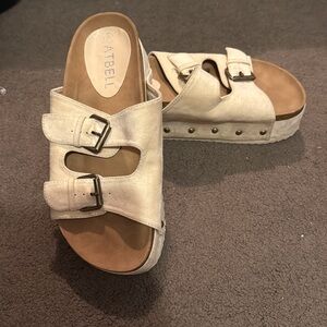 Amazon Women's Beige Buckle Sandals